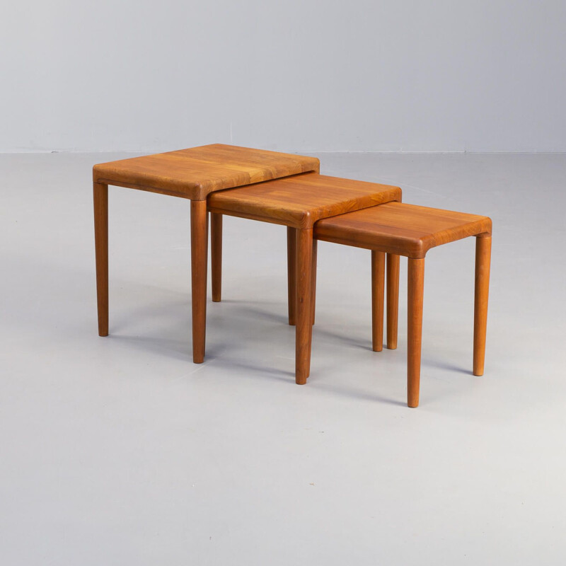 Vintage teak nesting tables for Dyrlund, 1960s