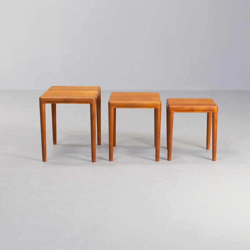 Vintage teak nesting tables for Dyrlund, 1960s