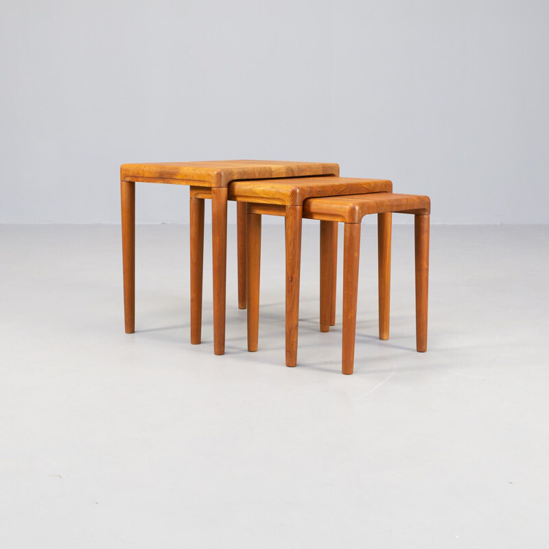 Vintage teak nesting tables for Dyrlund, 1960s