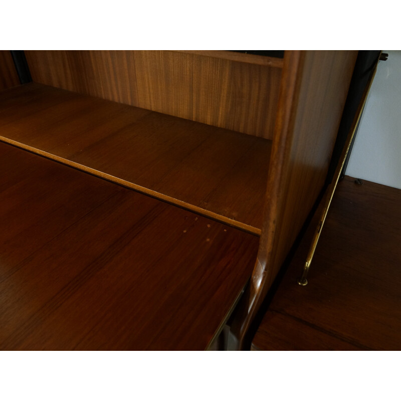 Wébé wall unit in teak and glass, Louis VAN TEEFFELEN - 1950s