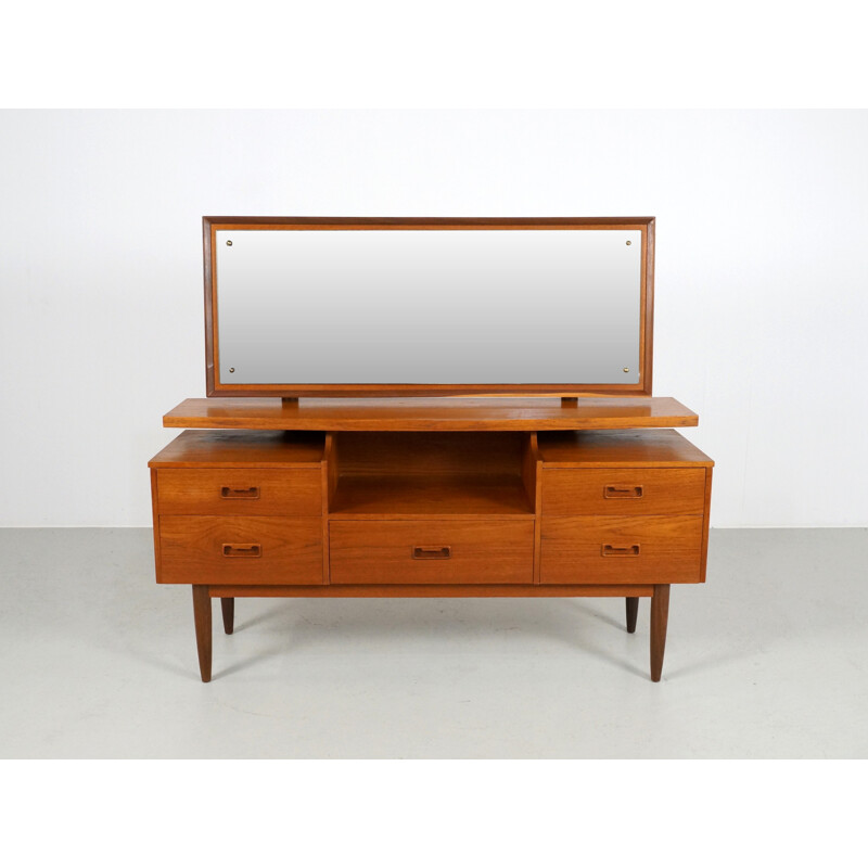 Danish dressing table in teak with mirror - 1960s