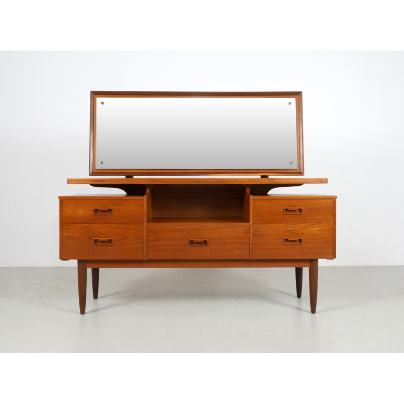 Danish dressing table in teak with mirror - 1960s