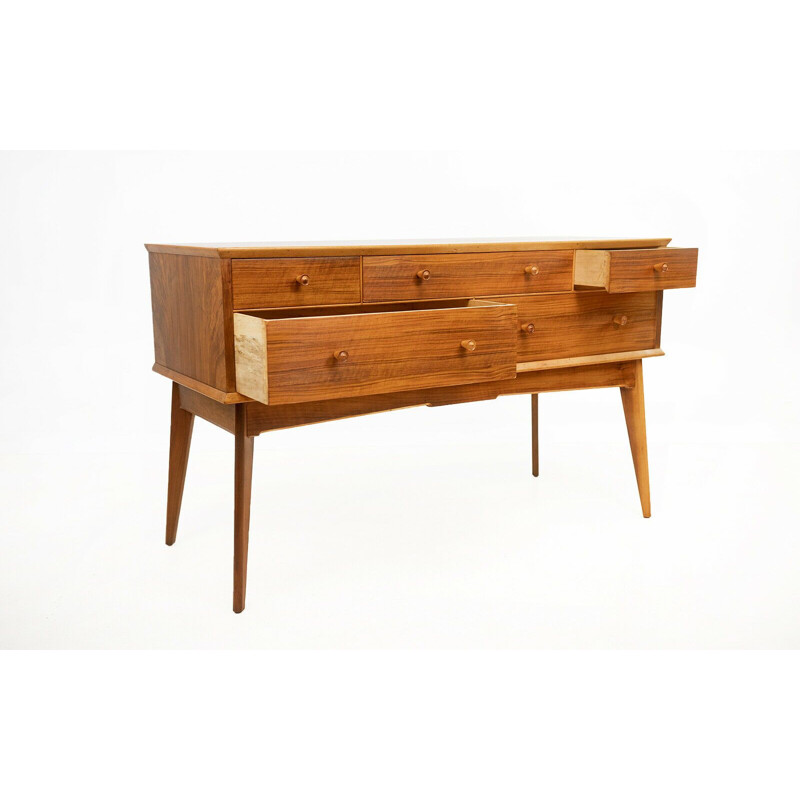 British mid century walnut sideboard by Alfred Cox for Heals