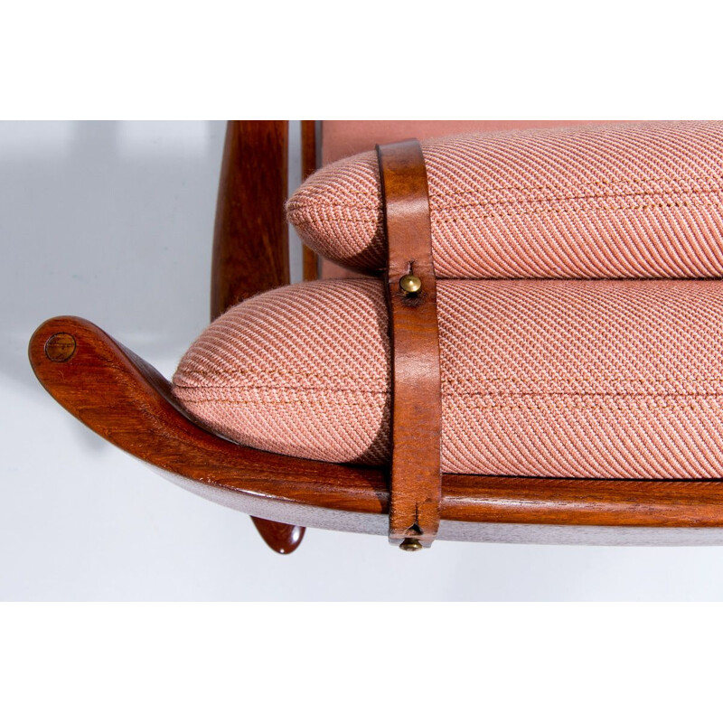 Teak vintage armchair by Grete Jalk for P. Jeppesens, 1950s