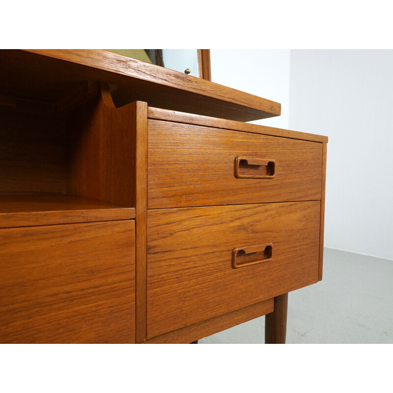 Danish dressing table in teak with mirror - 1960s