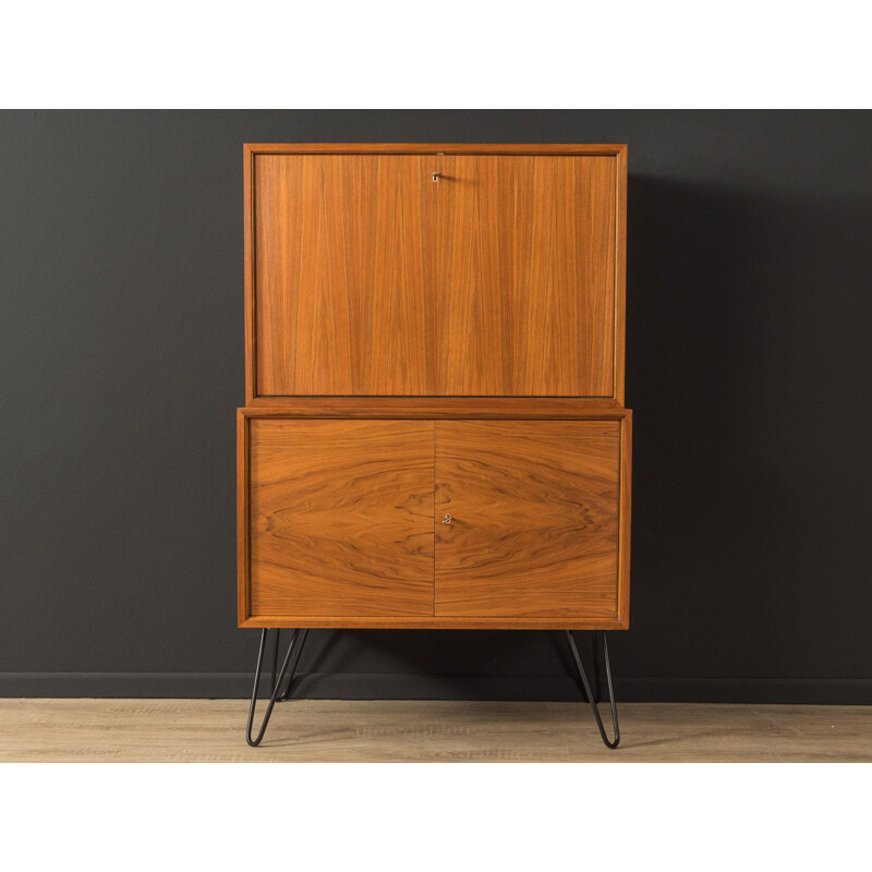 Vintage walnut bar cabinet, Germany 1950s