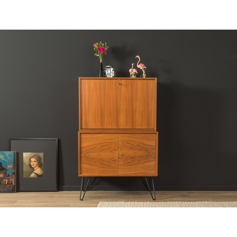 Vintage walnut bar cabinet, Germany 1950s