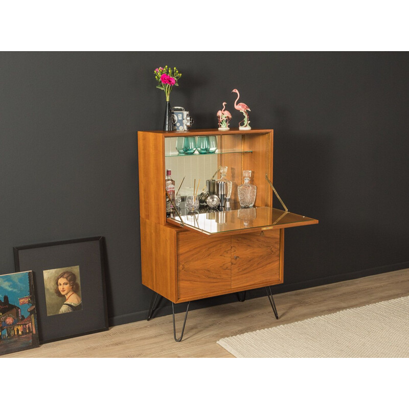 Vintage walnut bar cabinet, Germany 1950s