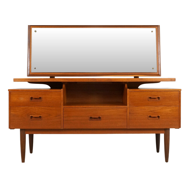 Danish dressing table in teak with mirror - 1960s