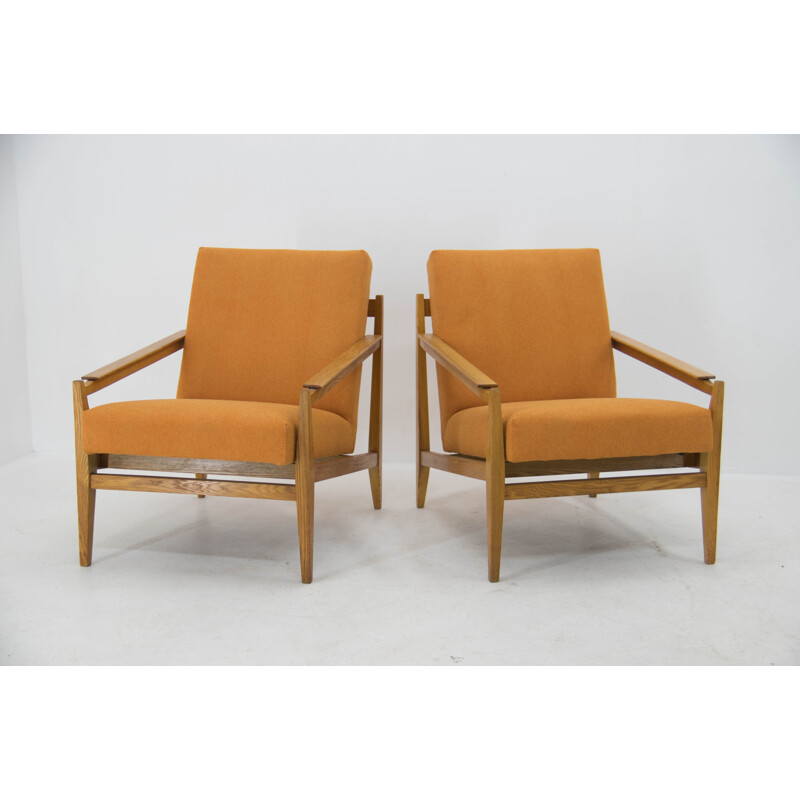 Pair of mid-century armchairs, Czechoslovakia 1960s