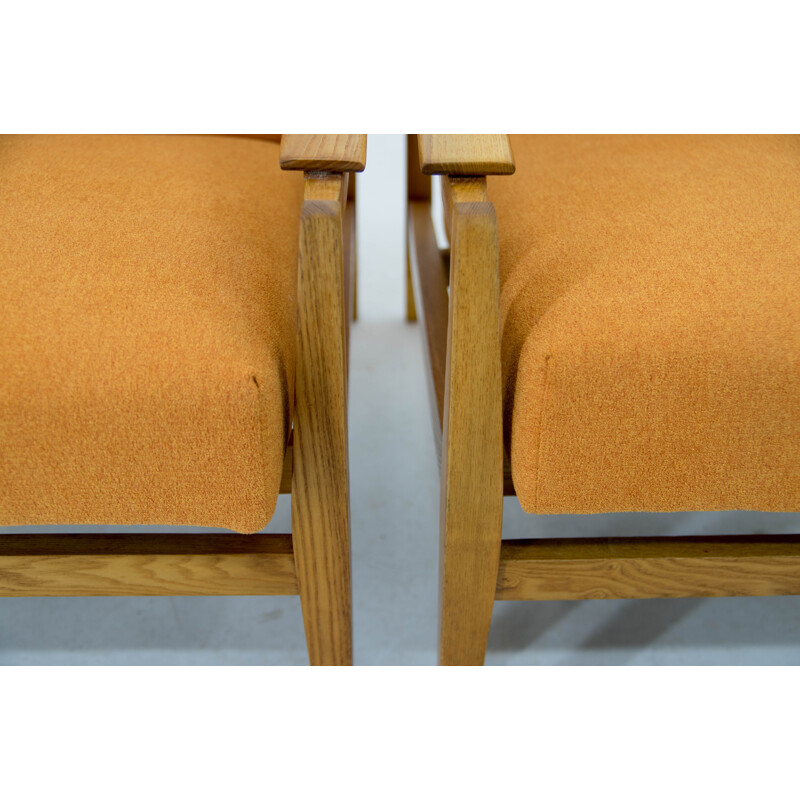 Pair of mid-century armchairs, Czechoslovakia 1960s