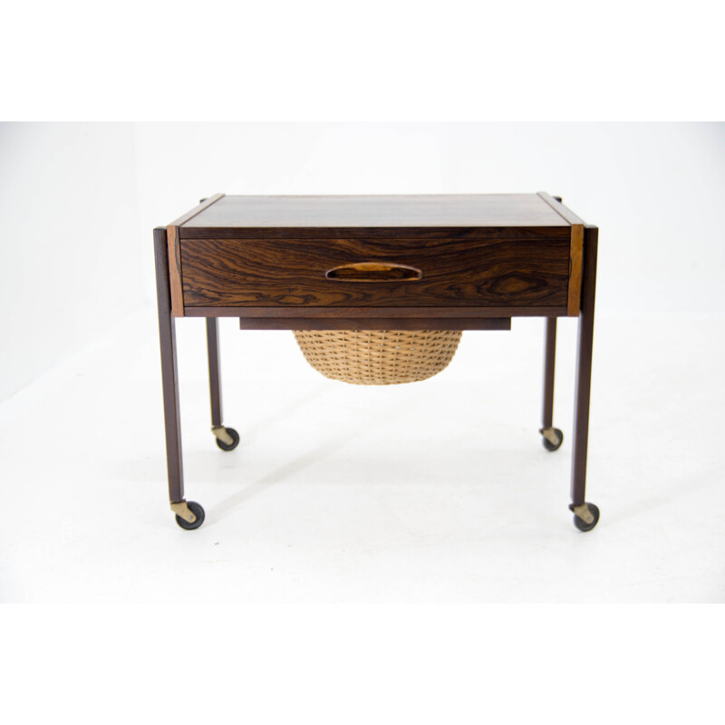 Rosewood vintage sewing table, Denmark 1960s