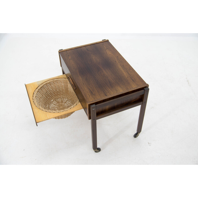 Rosewood vintage sewing table, Denmark 1960s
