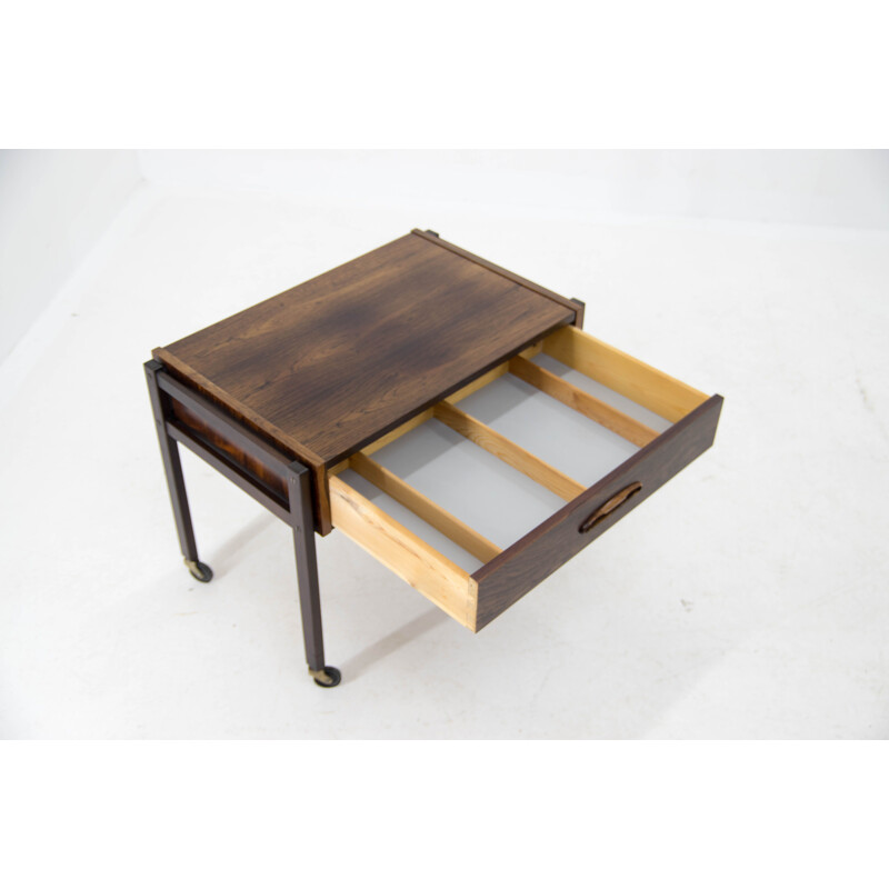 Rosewood vintage sewing table, Denmark 1960s