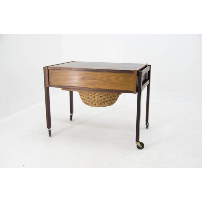 Rosewood vintage sewing table, Denmark 1960s