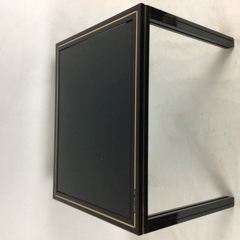Vintage black and gold metal nesting tables by Pierre Vandel, 1970