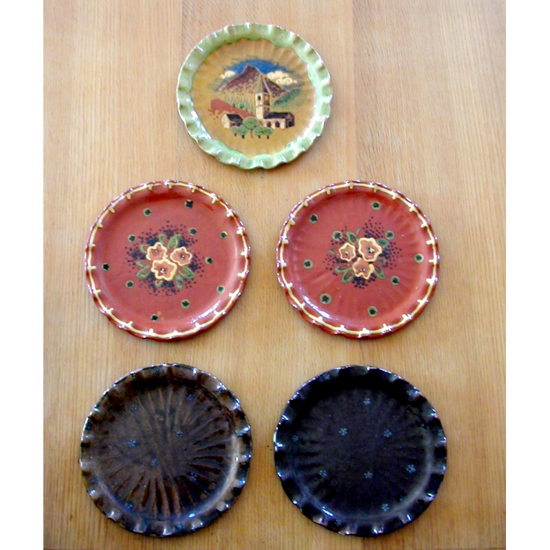 Set of 5 terra-cotta plates, Marc ROUSSEL - 1950s