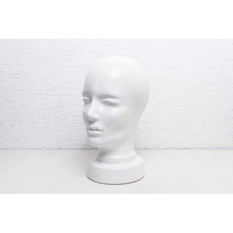 Vintage ceramic mannequin head by Scheurich, Germany 1970