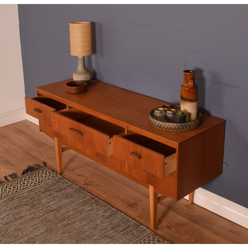 Mid century teak sideboard with six drawers by Avalon, 1960s