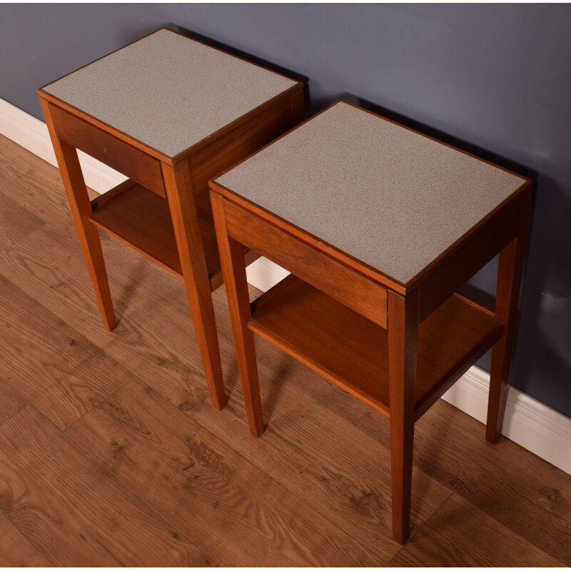 Pair of vintage Remploy night stands, 1970s