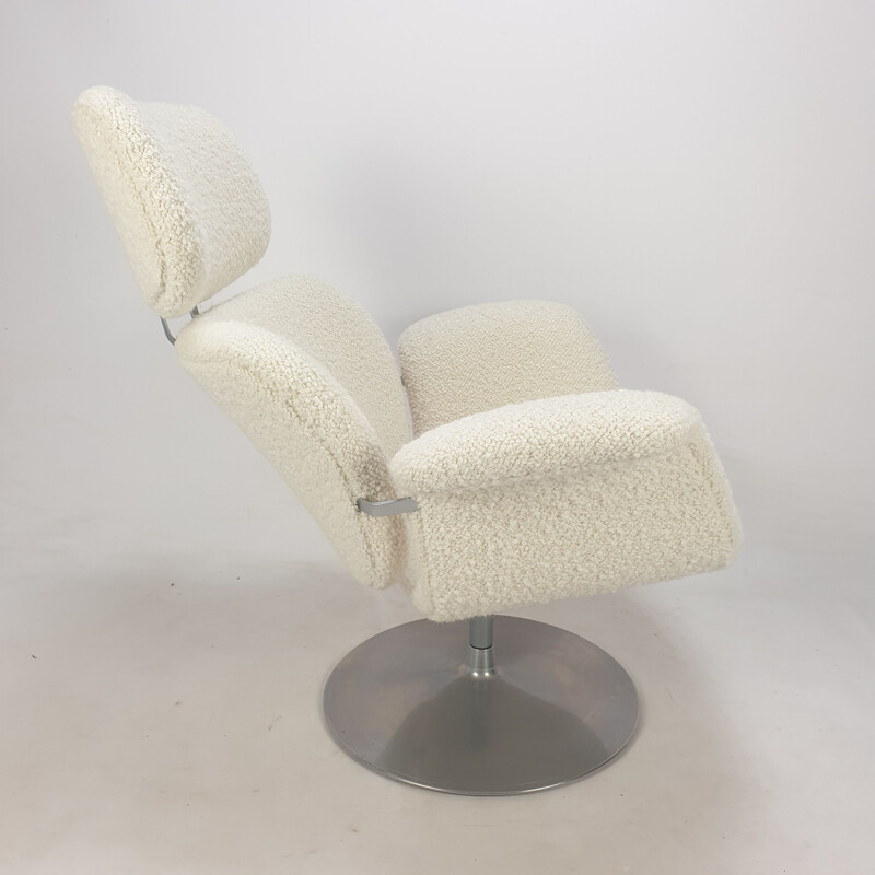 Sillón y otomana vintage Big Tulip de Pierre Paulin para Artifort, 1980