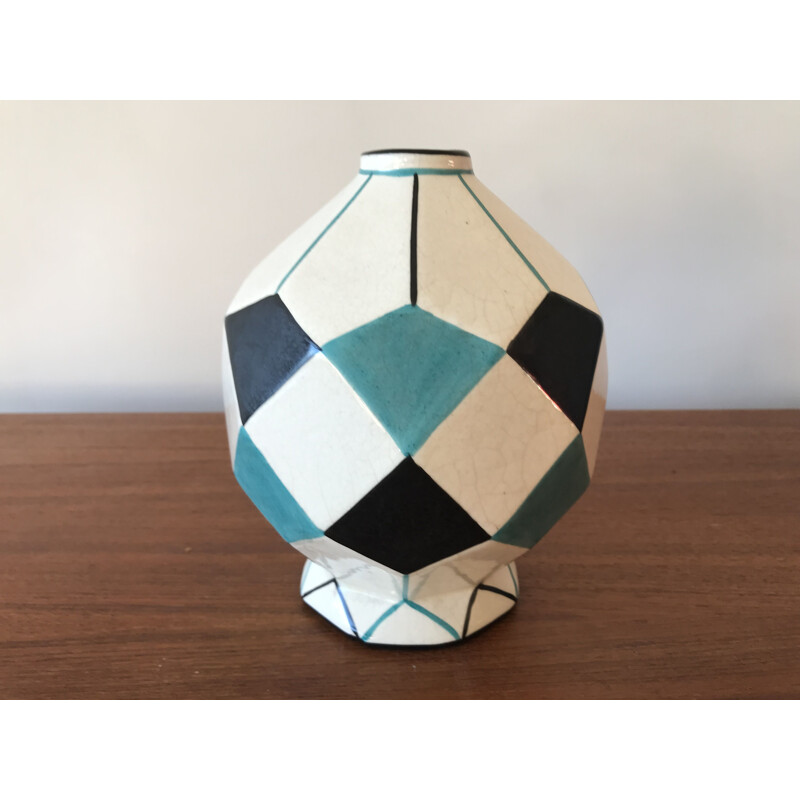 Vintage earthenware Art Deco vase