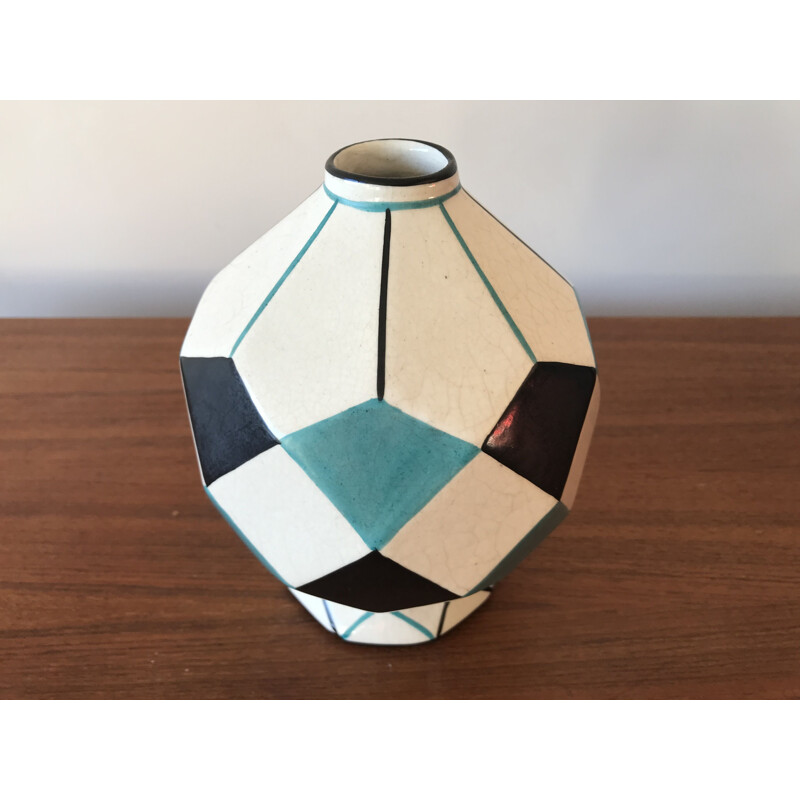 Vintage earthenware Art Deco vase