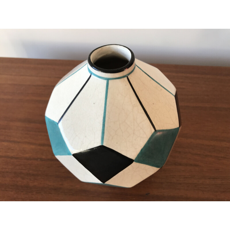 Vintage earthenware Art Deco vase