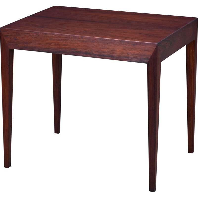 Vintage side table with drawer in rosewood by Severin Hansen for Haslev Møbelsnedkeri, 1950