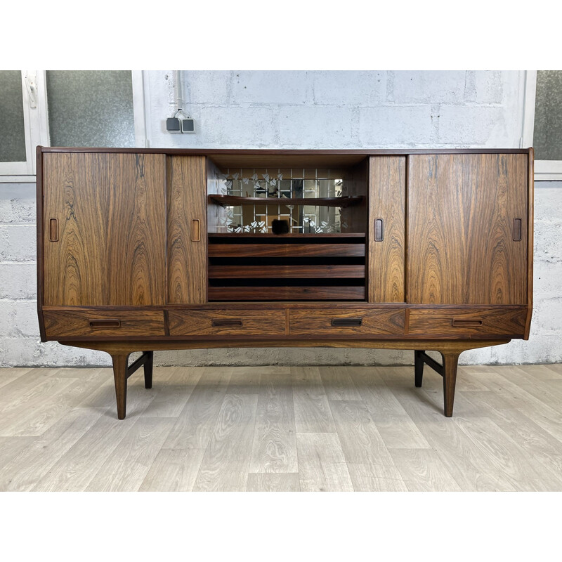 Vintage rosewood highboard by Børge Seindal for Westergaard Møbelfabrik, 1960s