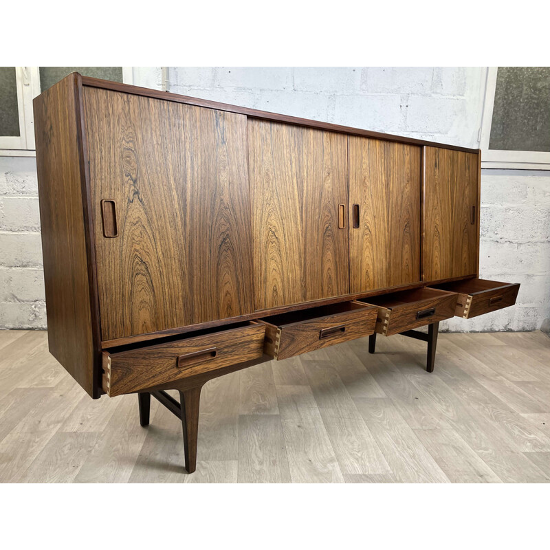 Vintage rosewood highboard by Børge Seindal for Westergaard Møbelfabrik, 1960s