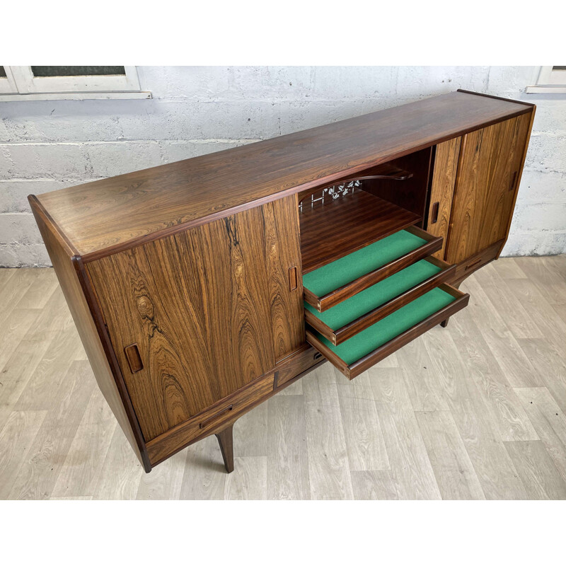 Vintage rosewood highboard by Børge Seindal for Westergaard Møbelfabrik, 1960s