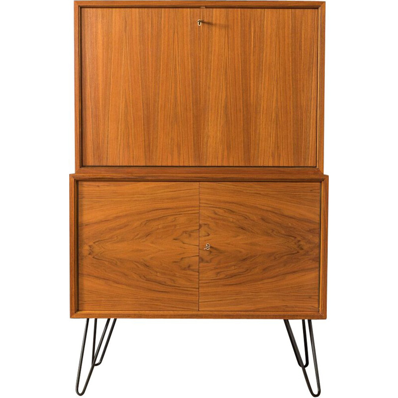 Vintage walnut bar cabinet, Germany 1950s