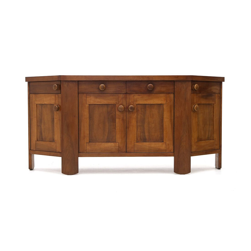 Credenza vintage in noce di Silvio Coppola per Bernini, 1960