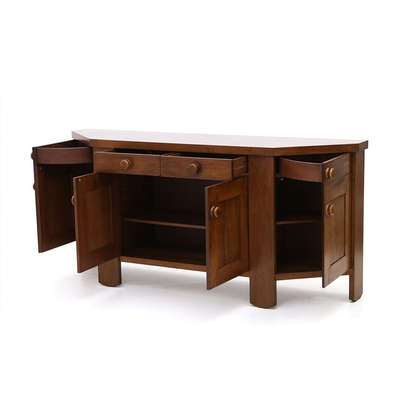 Credenza vintage in noce di Silvio Coppola per Bernini, 1960