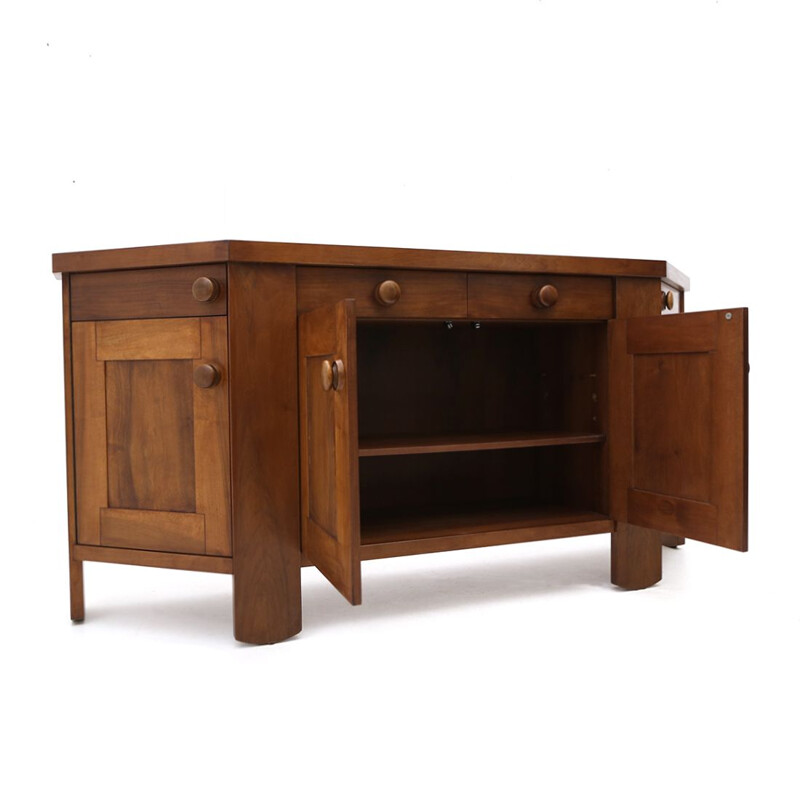 Credenza vintage in noce di Silvio Coppola per Bernini, 1960