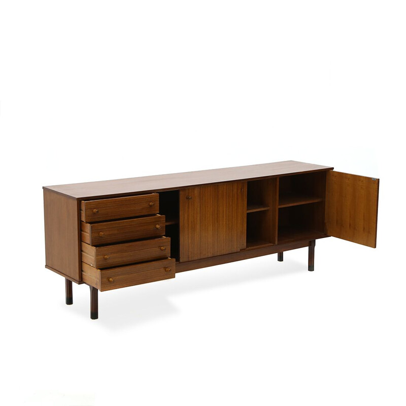Mid-century wooden sideboard with drawers, 1960s