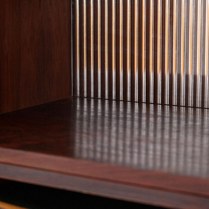 Danish rosewood highboard with four sliding doors by Arne Vodder for Hp Hansen