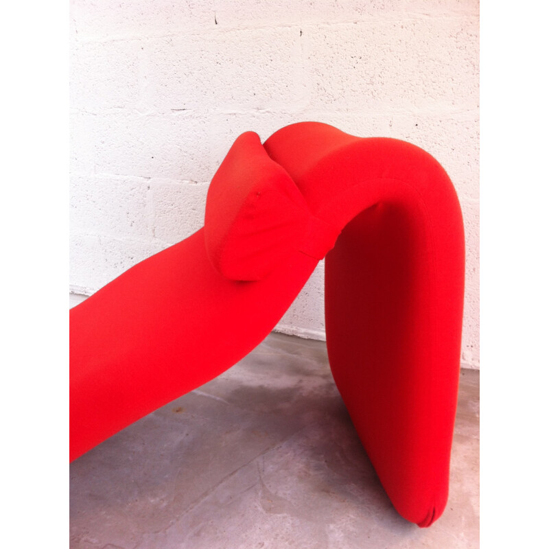 Airborne "Djinn" deckchair in red fabric, Olivier MOURGUE - 1960s