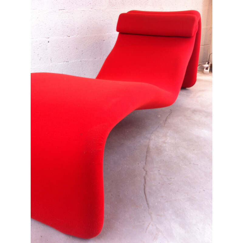 Airborne "Djinn" deckchair in red fabric, Olivier MOURGUE - 1960s