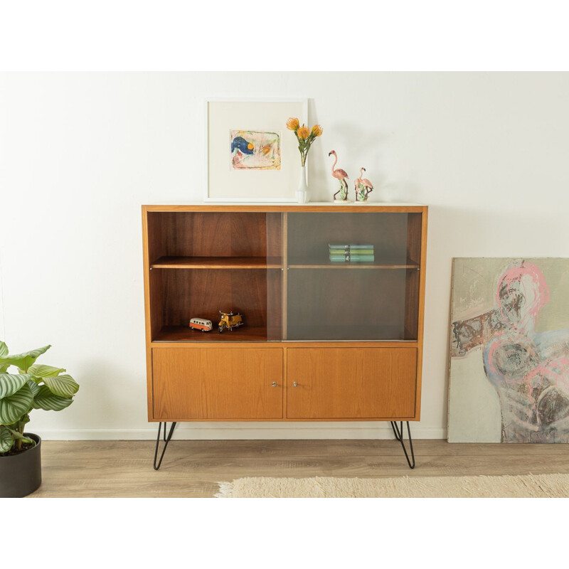 Vintage showcase cabinet in wood and glass, 1950s