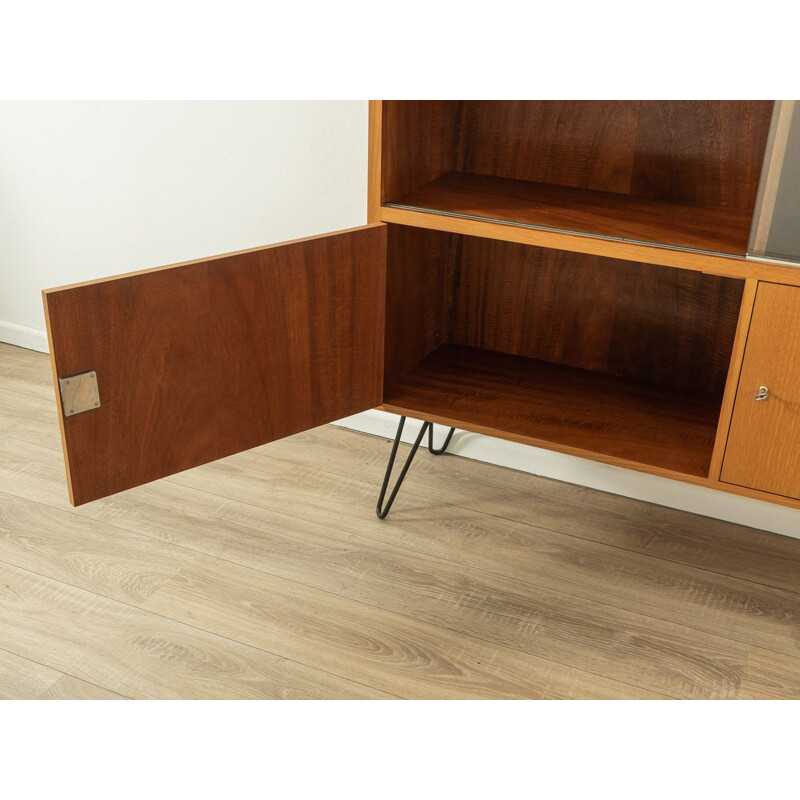 Vintage showcase cabinet in wood and glass, 1950s