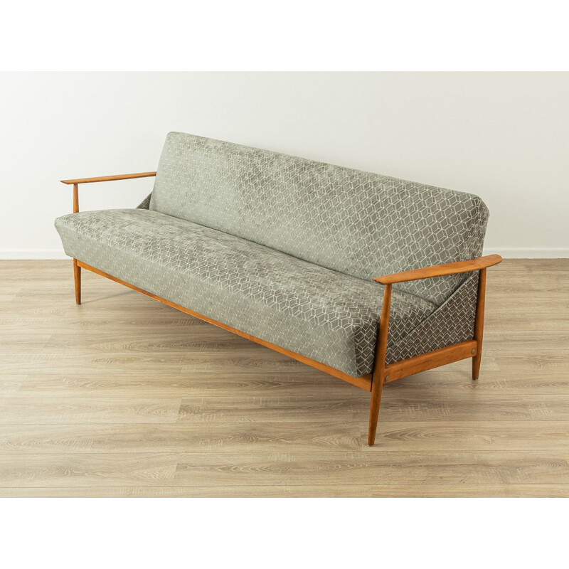 Sofa vintage in beech stained on teak, 1950s