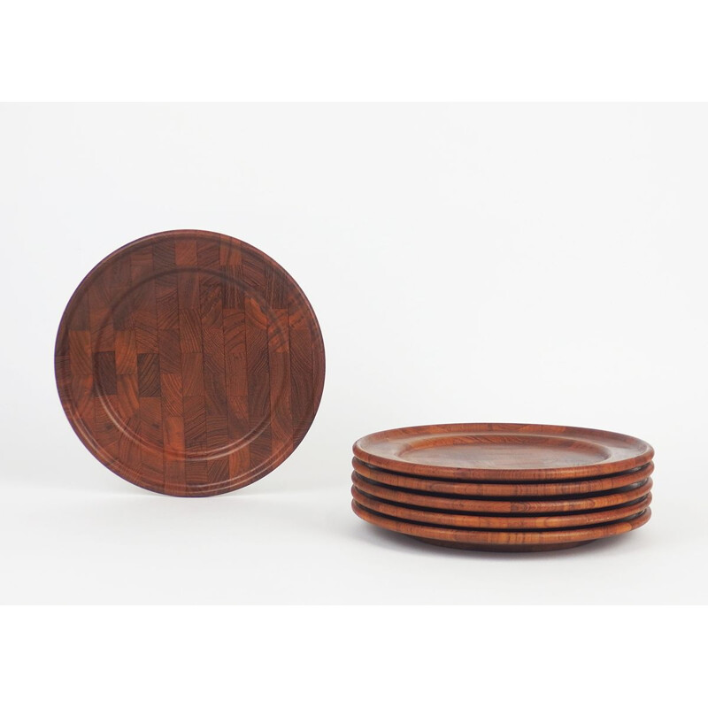 Set of six Digsmed rosewood plates, Denmark 1960