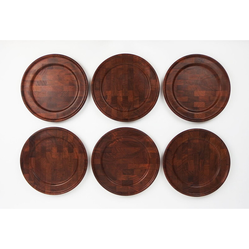 Set of six Digsmed rosewood plates, Denmark 1960