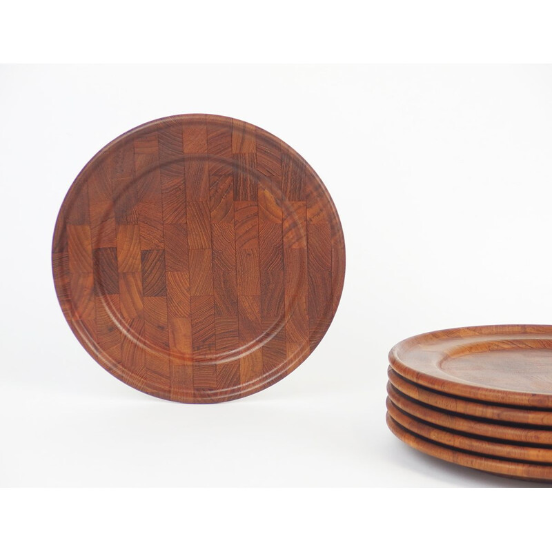 Set of six Digsmed rosewood plates, Denmark 1960