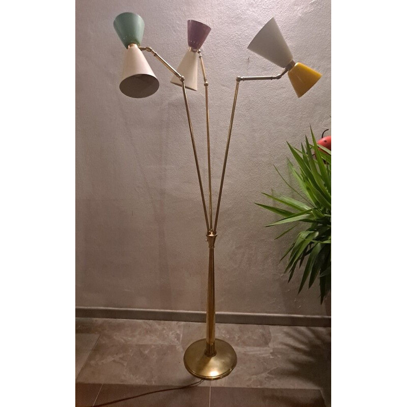 Lámpara de pie vintage de Oscar Torlasco para Lumi, Italia