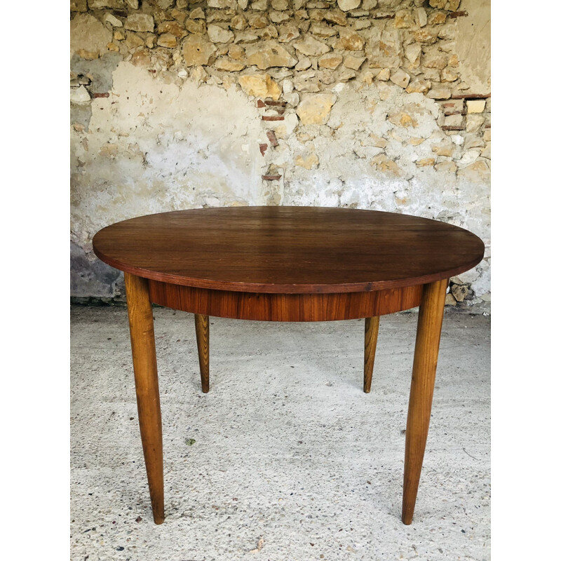 Extendable teak dining table with butterfly extensions, 1960