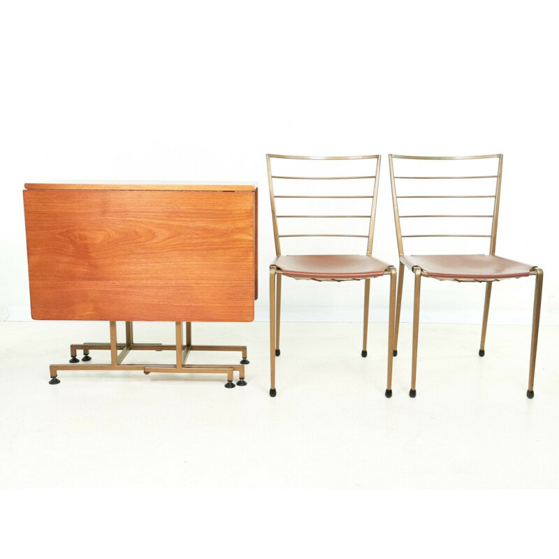 Table à rallonge et chaises en teck Ladderax, 1960