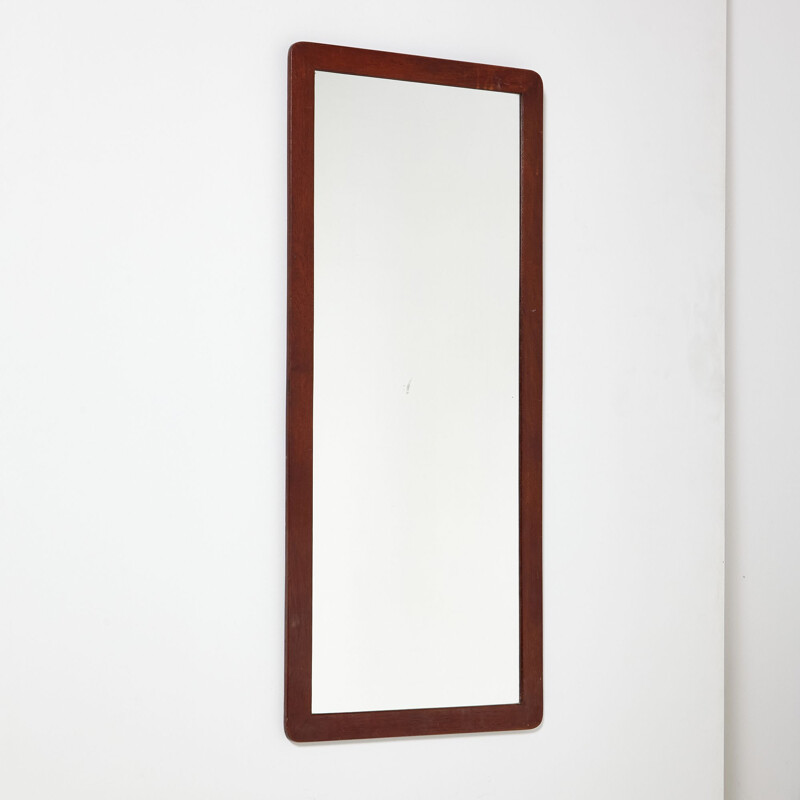 Vintage framed teak mirror, Denmark 1960